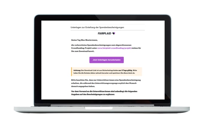 FAIRPLAID Generator Spendenbescheinigungen